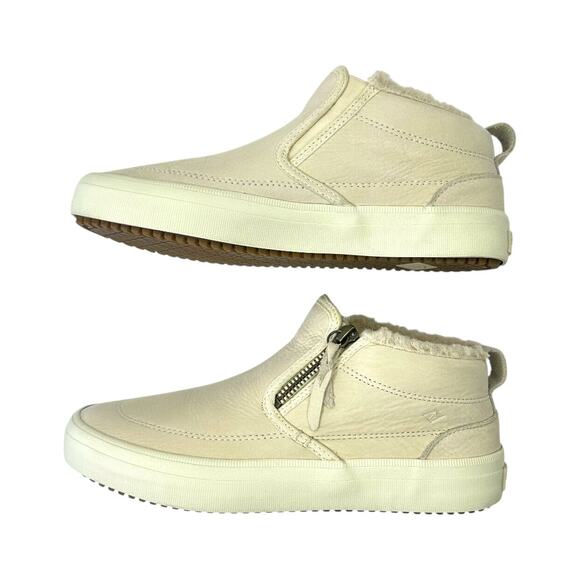 Sperry Women's Crest Side Zip Cozy Sneaker Boot Size 6.5 Ivory Suede STS87905 - Picture 5 of 12